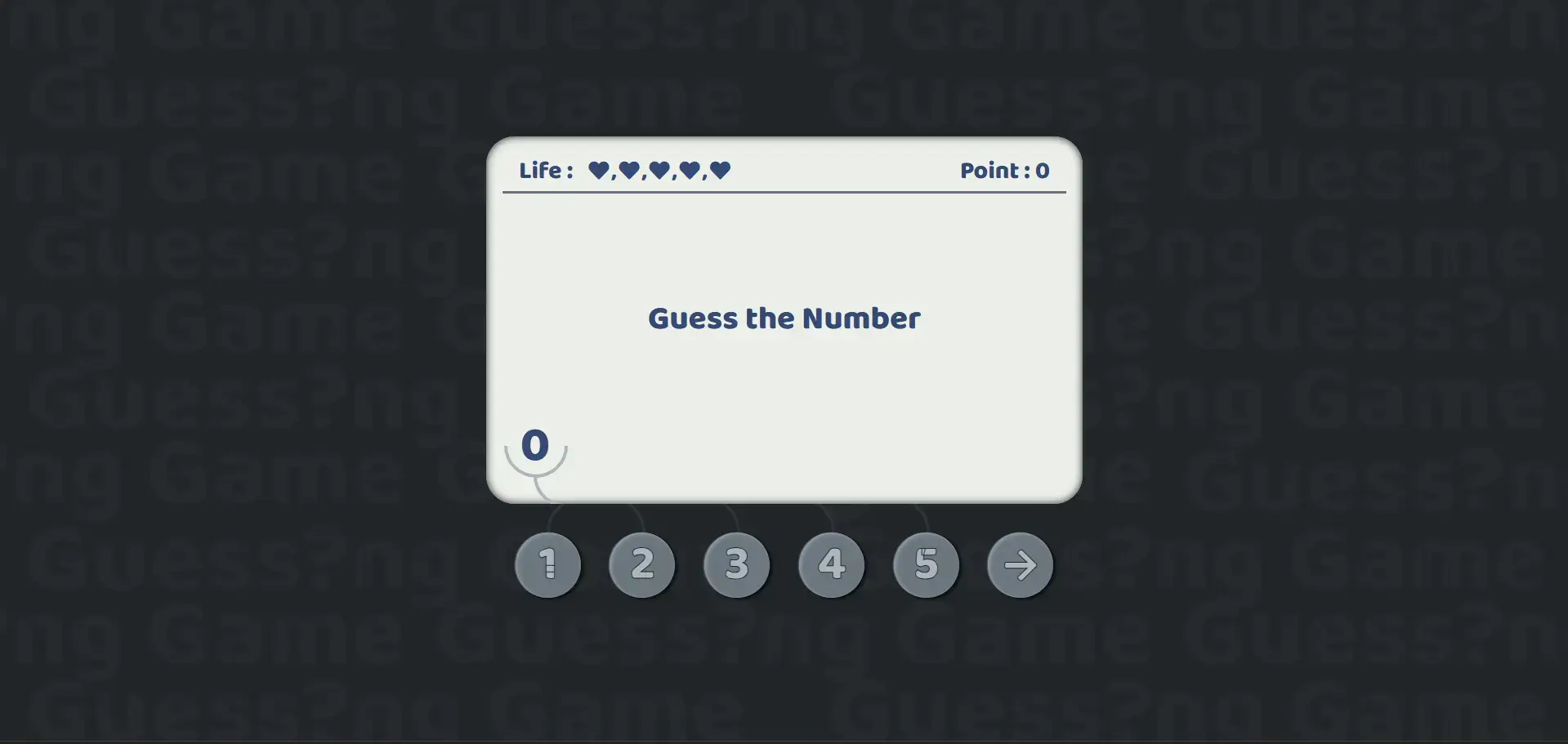 Guessing Game Web Application Preview