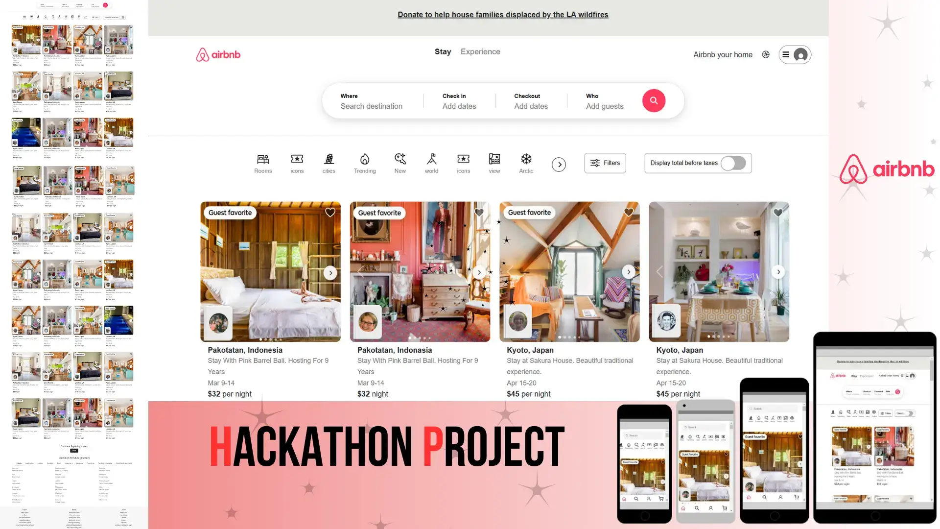 Airbnb web design project preview