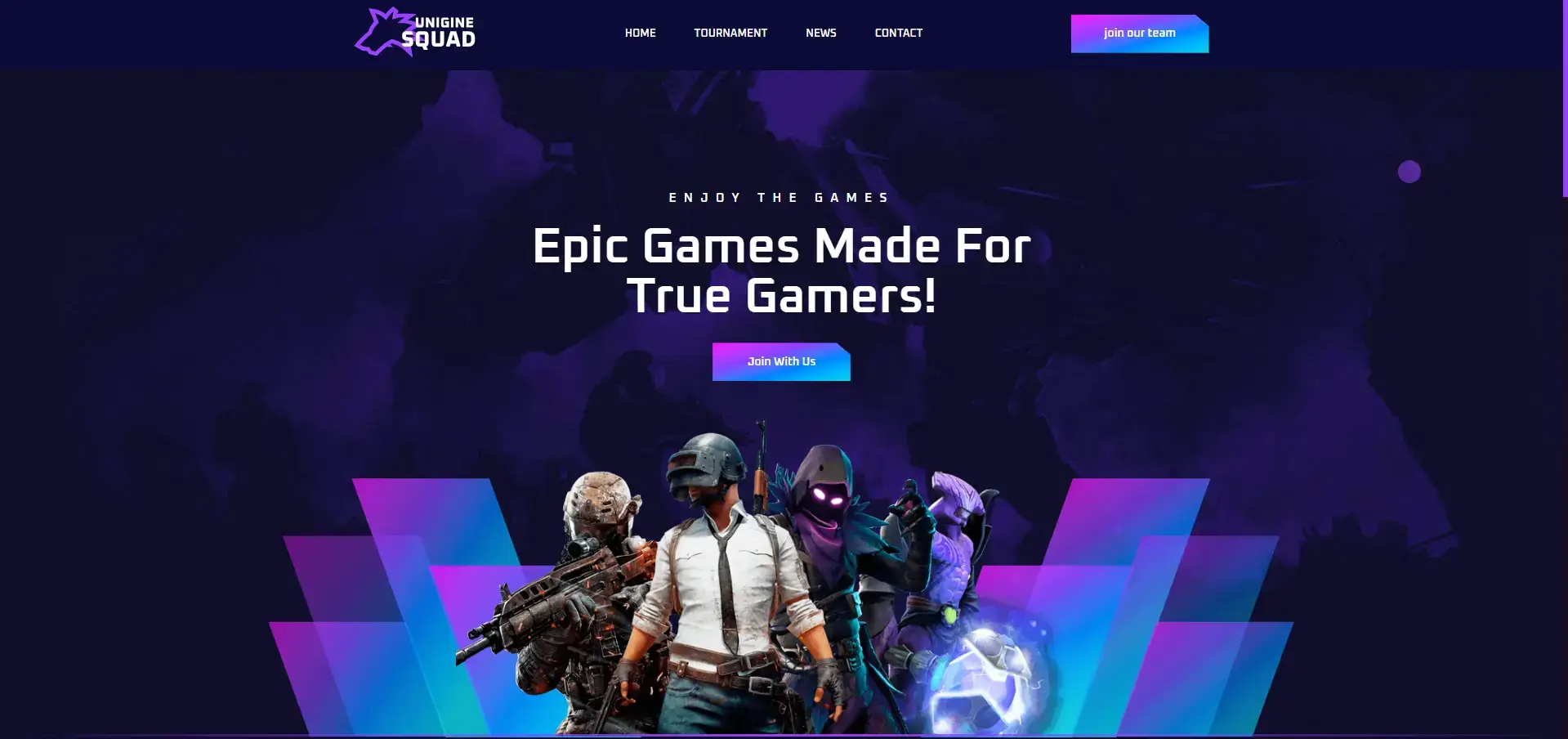 PUBG Gaming Website Preview